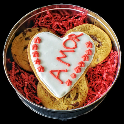 LOVE: Fresh Baked Valentine's Day Cookie or Brownie Dessert Tin Gift Box (Over 1.5 Pounds of Desserts)