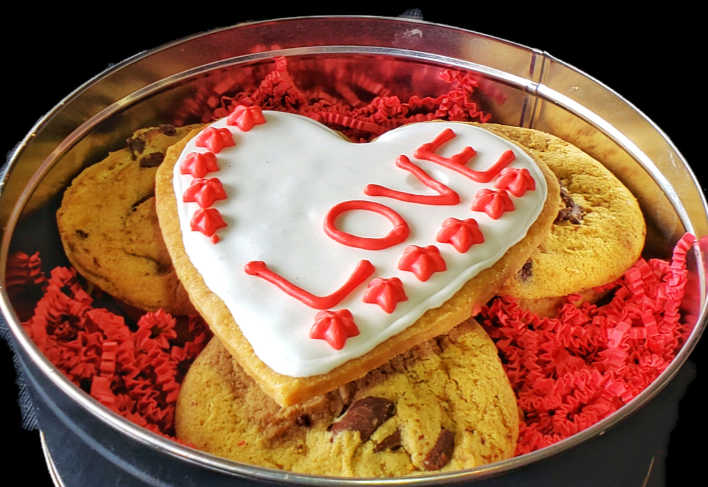 LOVE: Fresh Baked Valentine's Day Cookie or Brownie Dessert Tin Gift Box (Over 1.5 Pounds of Desserts)