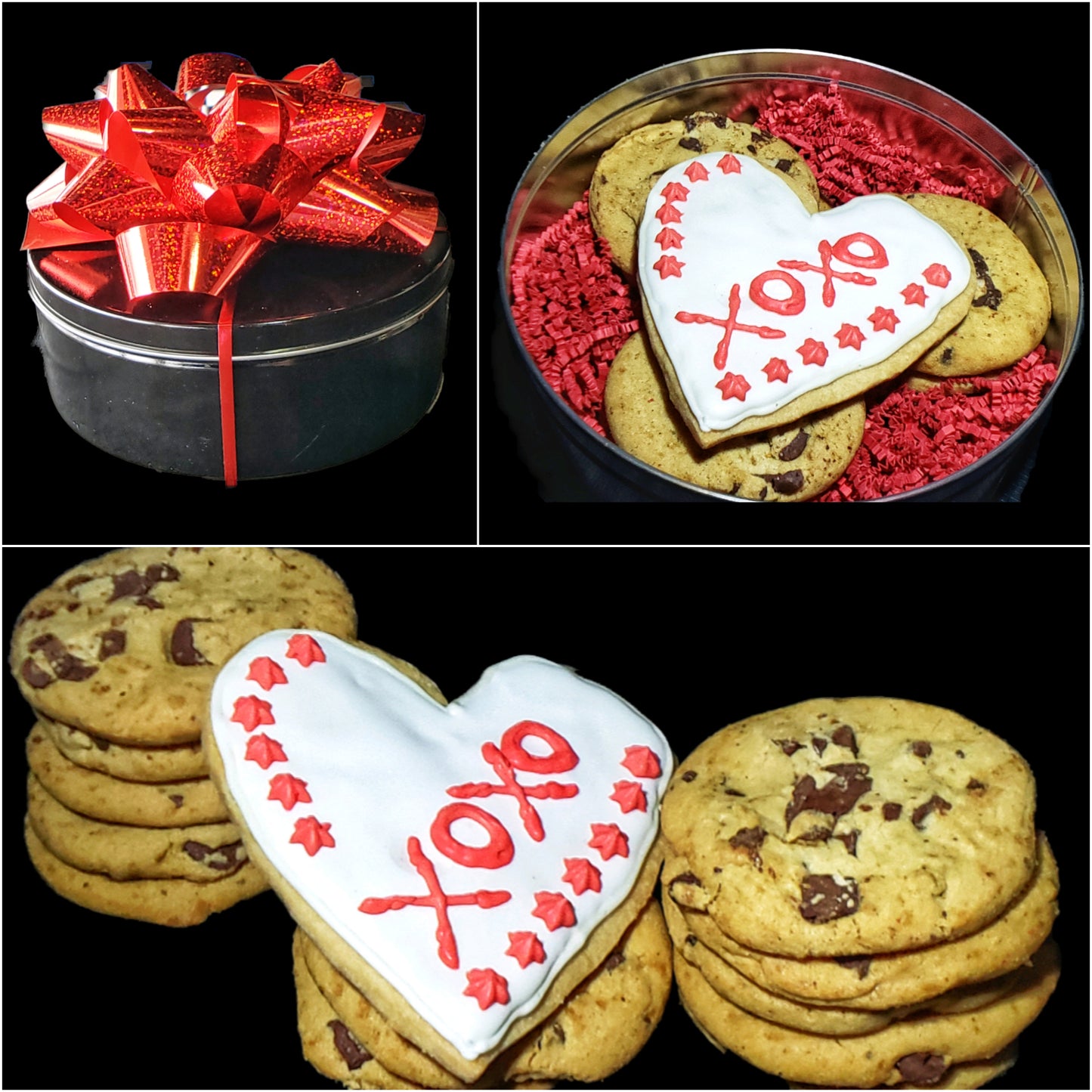 LOVE: Fresh Baked Valentine's Day Cookie or Brownie Dessert Tin Gift Box (Over 1.5 Pounds of Desserts)