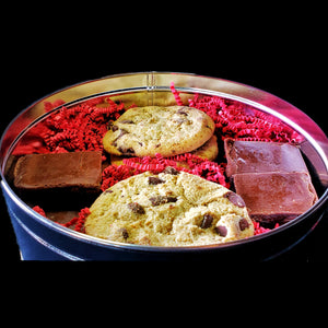 Fresh Baked Cookie & Brownie Dessert Tin Gift Box (Over 1.5 Pounds of Desserts)
